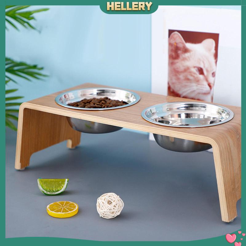 Bát Đựng Thức Ăn / Nước Uống Kèm 2 Bát Đựng Bằng Thép Không Gỉ Dành Cho Thú Cưng