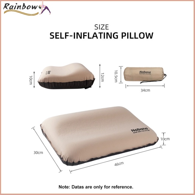 Gối Bơm Hơi Tự Động 3d Bảo Vệ Cổ Kèm Túi Đựng Tiện Lợi Dành Cho Cắm Trại