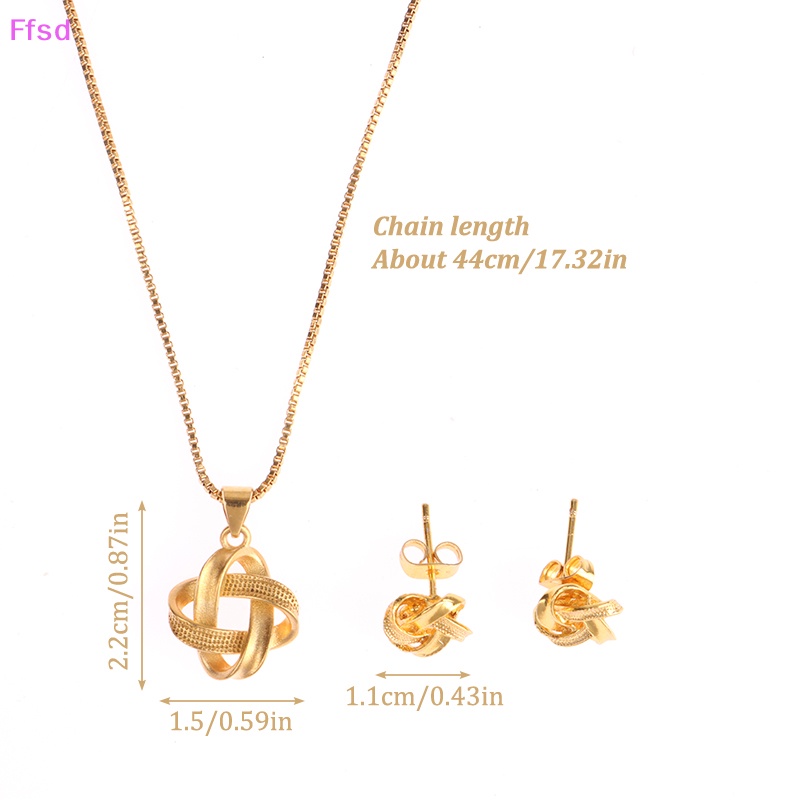 Set 3 Vòng cổ / Bông Tai Mặt Hình Học Thời Trang Tiệc Cưới Cho Nữ