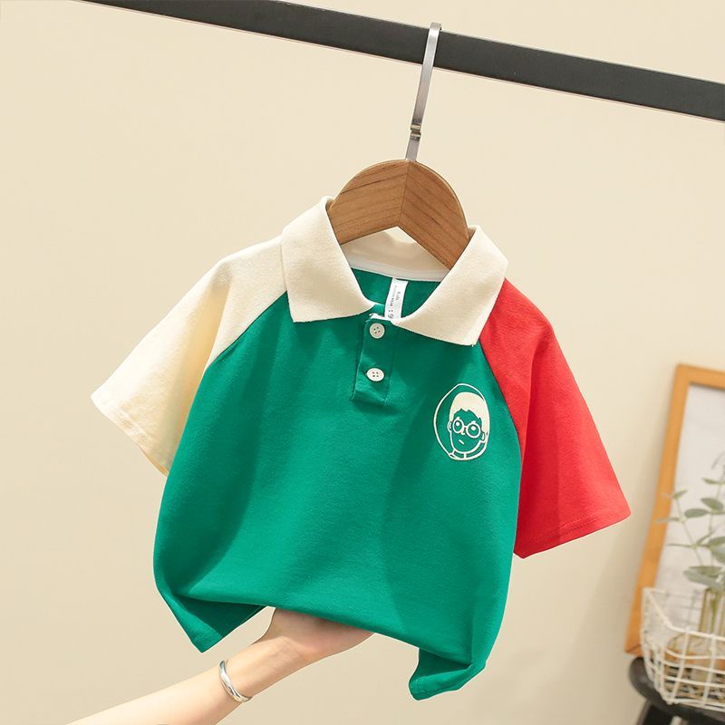 Áo Thun Polo Ngắn Tay Thoáng Khí Họa Tiết Hoạt Hình Thời Trang Cho Trẻ Em Trai