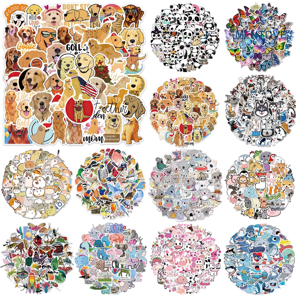 Set 50 Miếng Dán Hình Gấu Trúc Hoạt Hình Graffiti Nghệ Thuật Chống Thấm Nước Trang Trí Vali Laptop Xe Máy