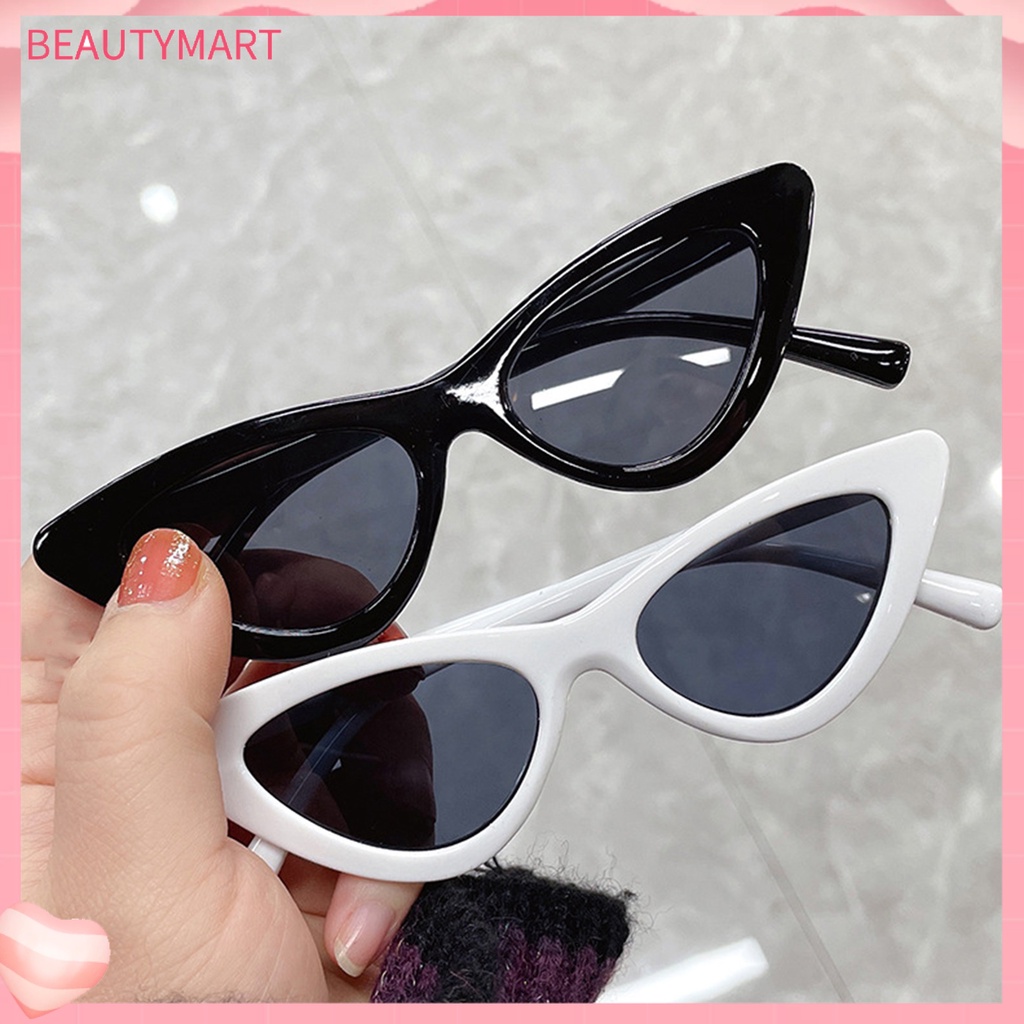 Kính Mát Gọng Nhỏ Bằng Nhựa Màu Trơn Bắt Mắt Thời Trang Mùa Hè Cho Nữ