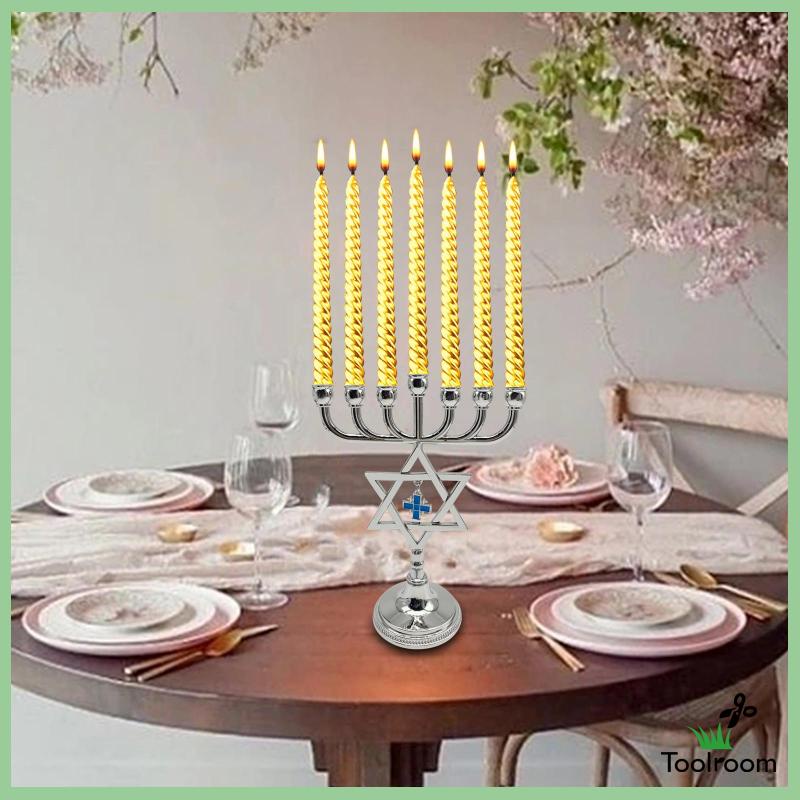 Giá Đỡ Đèn Cầy / Nến Hanukkah Menorah Thiết Kế Độc Đáo Tiện Dụng