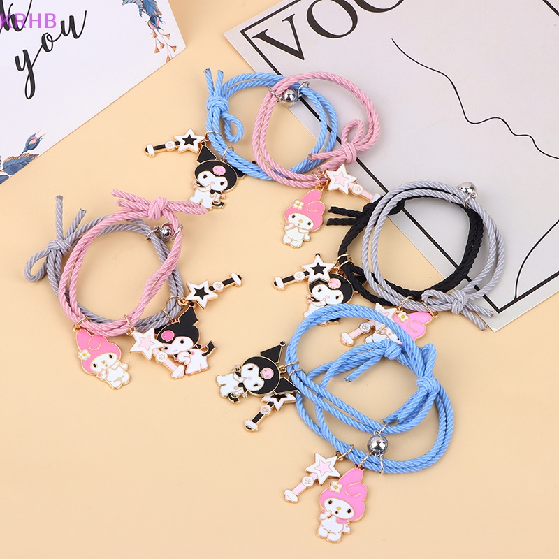 Vòng Tay Da Từ Tính Họa Tiết Hoạt Hình Anime Kuromi Mymelody KRHB Mới