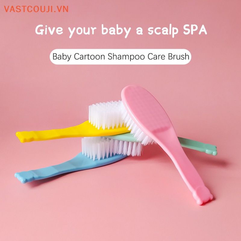 Lược Chải Tóc Bằng Nylon Mềm Tay Cầm Hình Gấu Dễ Thương Cho Bé Sơ Sinh
