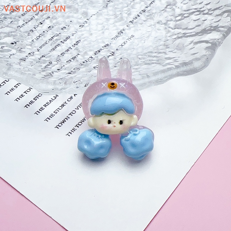 SANRIO Bộ 5 Kẹp Tóc Hình Ly Bắp Rangji Mini Bằng Resin Dạ Quang DIY