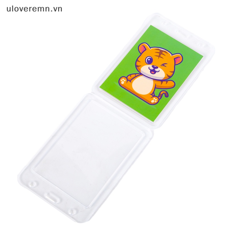 Set 1 Hộp Đựng Thẻ Tên Bằng Nhựa Trong Suốt Có Thể Thu Gọn Kèm Dây Đeo Tiện Dụng Cho Học Sinh