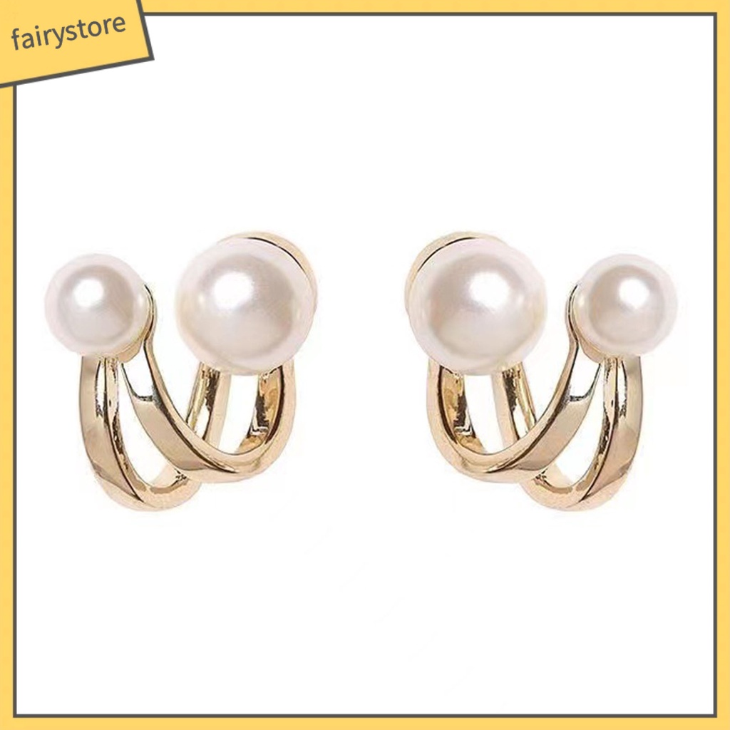 1 Đôi Bông Tai Đính Ngọc Trai Giả Cao Cấp Phong Cách Hoàng Gia Dành Cho Nữ