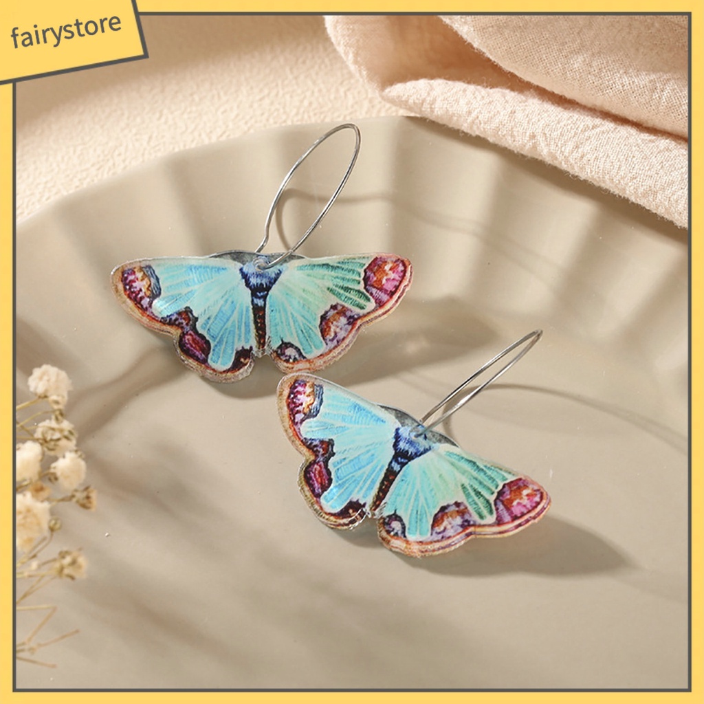 1 Đôi Bông Tai Hình Bướm Bằng Acrylic Phong Cách Cổ Điển Thời Trang