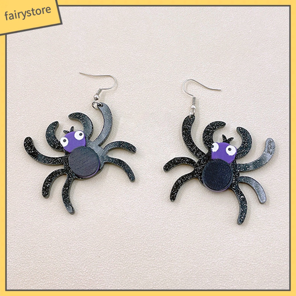 [FRO] Bông Tai Acrylic Hình Nhện Vui Nhộn Dễ Phối Đồ Cho Halloween