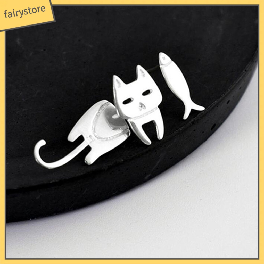 [FRO] 1 Đôi Bông Tai Đinh Tán Hình Cá Dễ Thương Trọng Lượng Nhẹ Phù Hợp Với Mọi Phong Cách