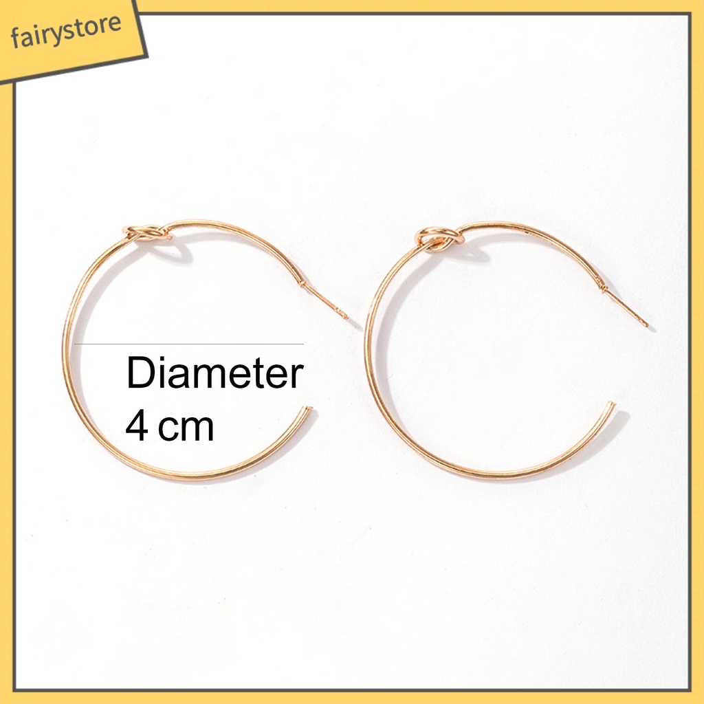 Bông Tai Hình Tròn Cỡ Lớn Bằng Kim Loại Đơn Giản Tiện Dụng Mặc Hàng Ngày