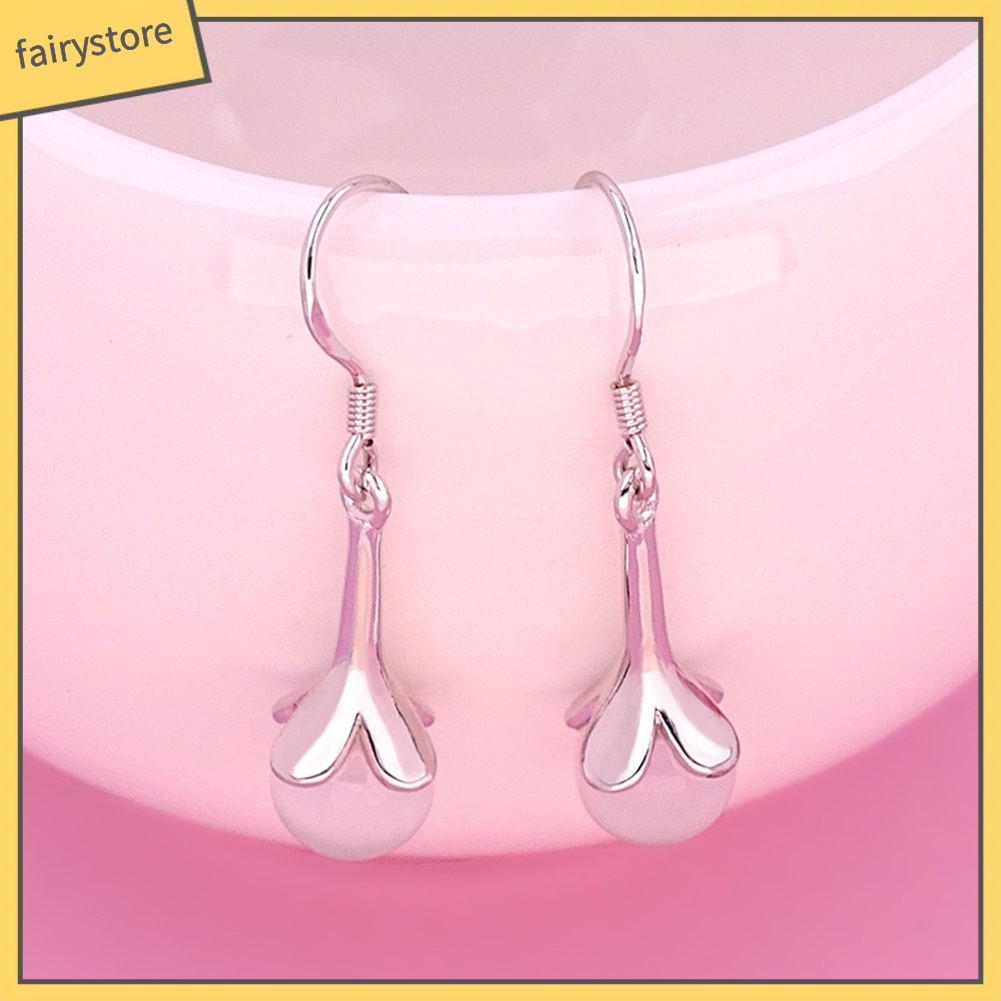 Bông Tai Hình Hoa Đính Đá Opal Dạng Móc Tua Rua Quyến Rũ Cho Nữ