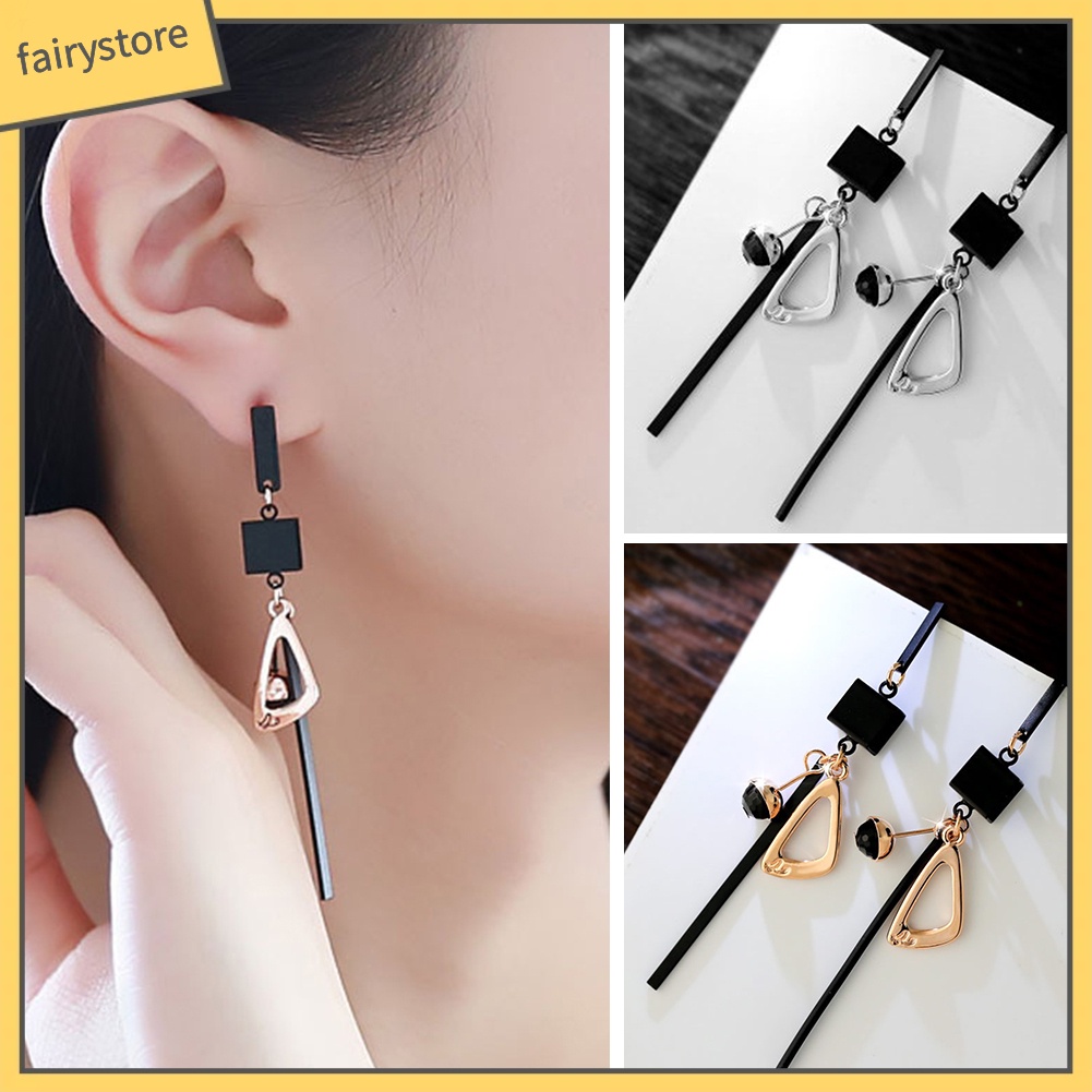 Đôi Bông Tai Dáng Dài Họa Tiết Hình Học Thời Trang Cho Nữ