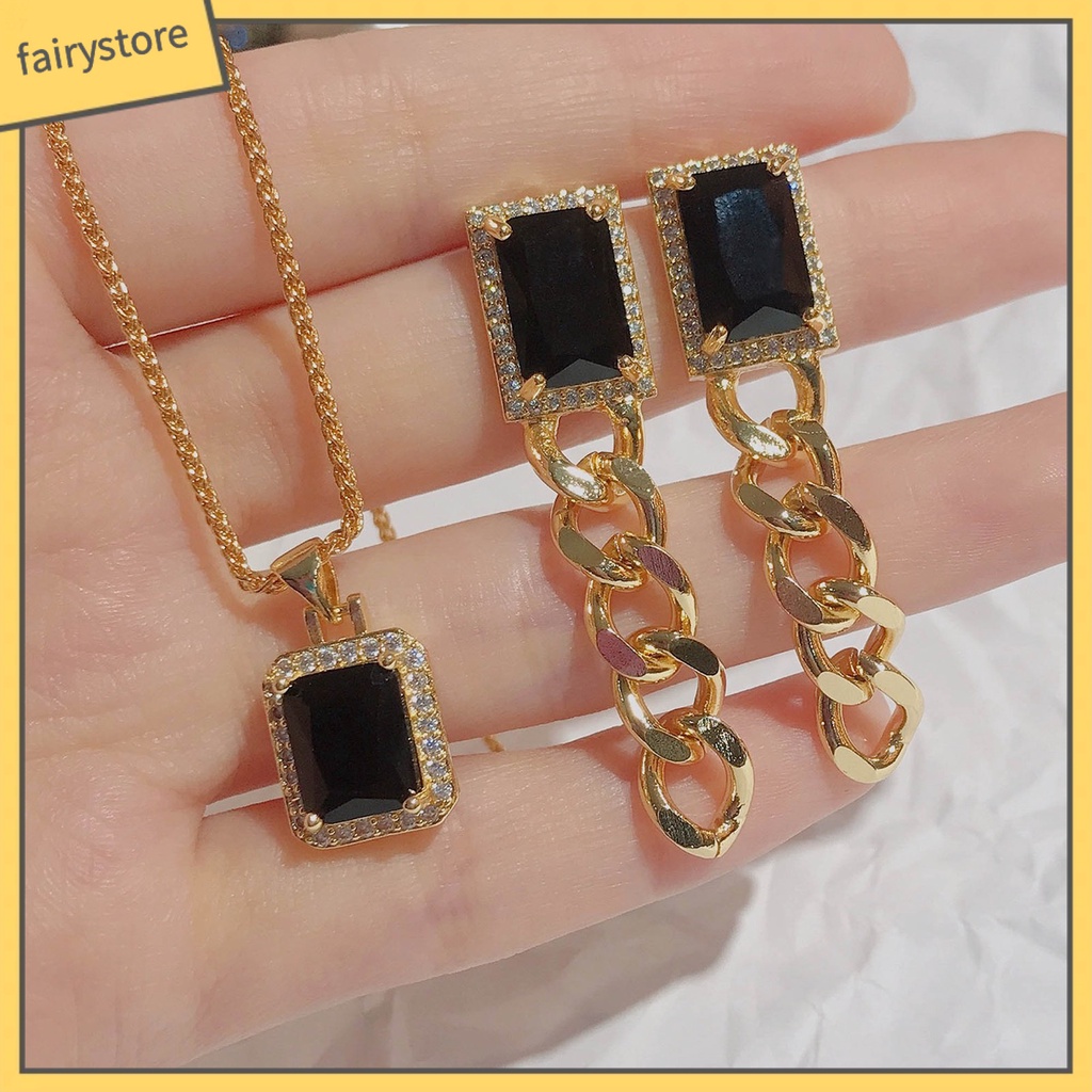 [FRO] Vòng cổ Mặt Khung Hình Giọt Nước Lấp Lánh Phong Cách Cổ Điển