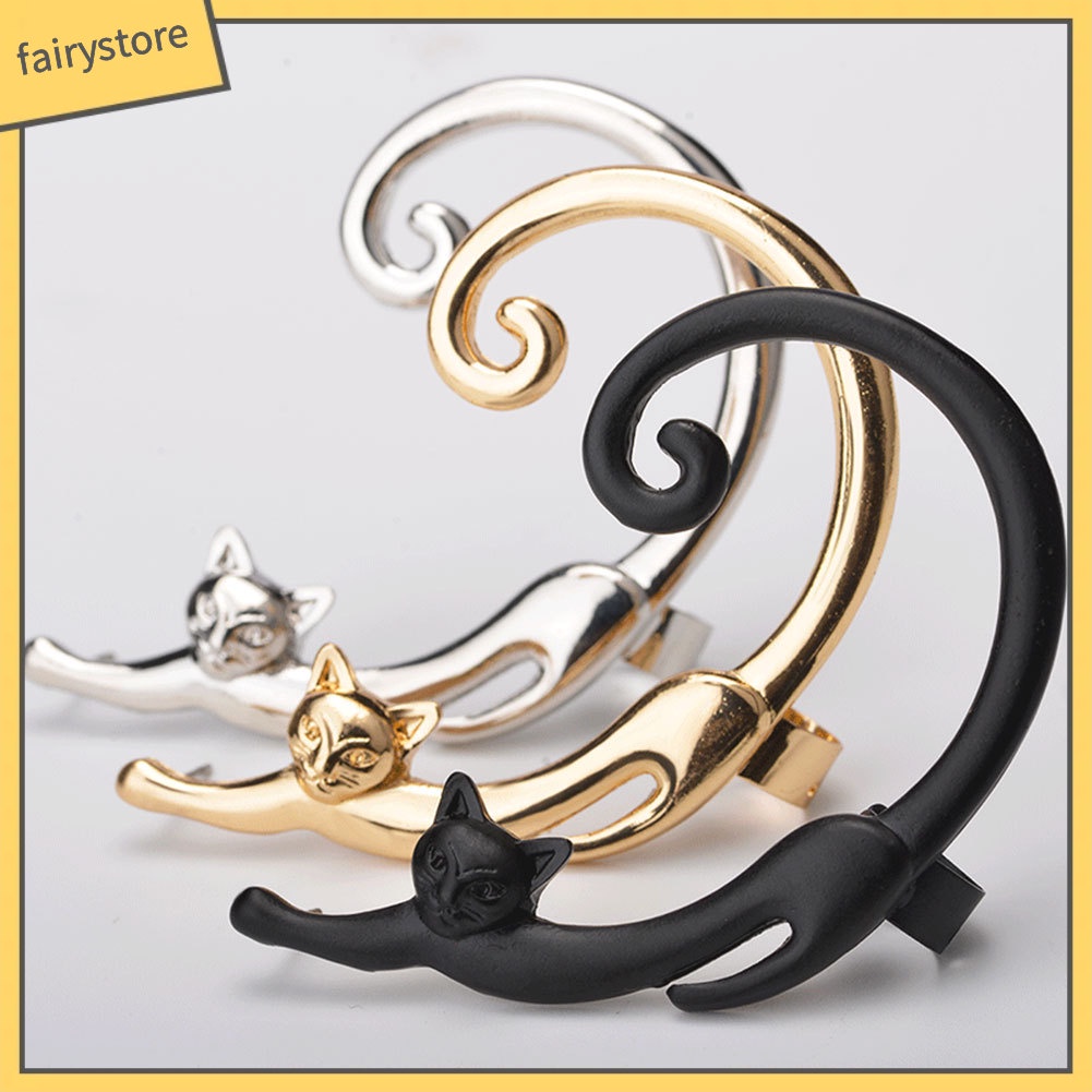 1 Khuyên Vành Tai Hình Mèo Hoạt Hình Dễ Thương Cho Nữ