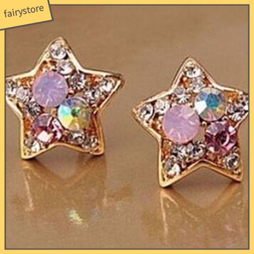 Đôi Bông Tai Hình Ngôi Sao Đính Đá Thời Trang Cho Nữ