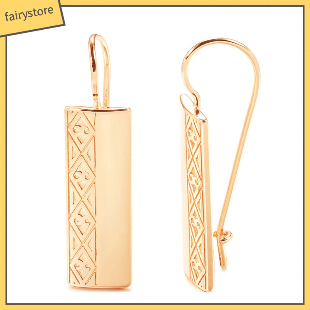 [FRO] 1 Đôi Bông Tai Móc Hình Chữ Nhật Bằng Hợp Kim Bắt Mắt Nghệ Thuật Cho Kỳ Nghỉ