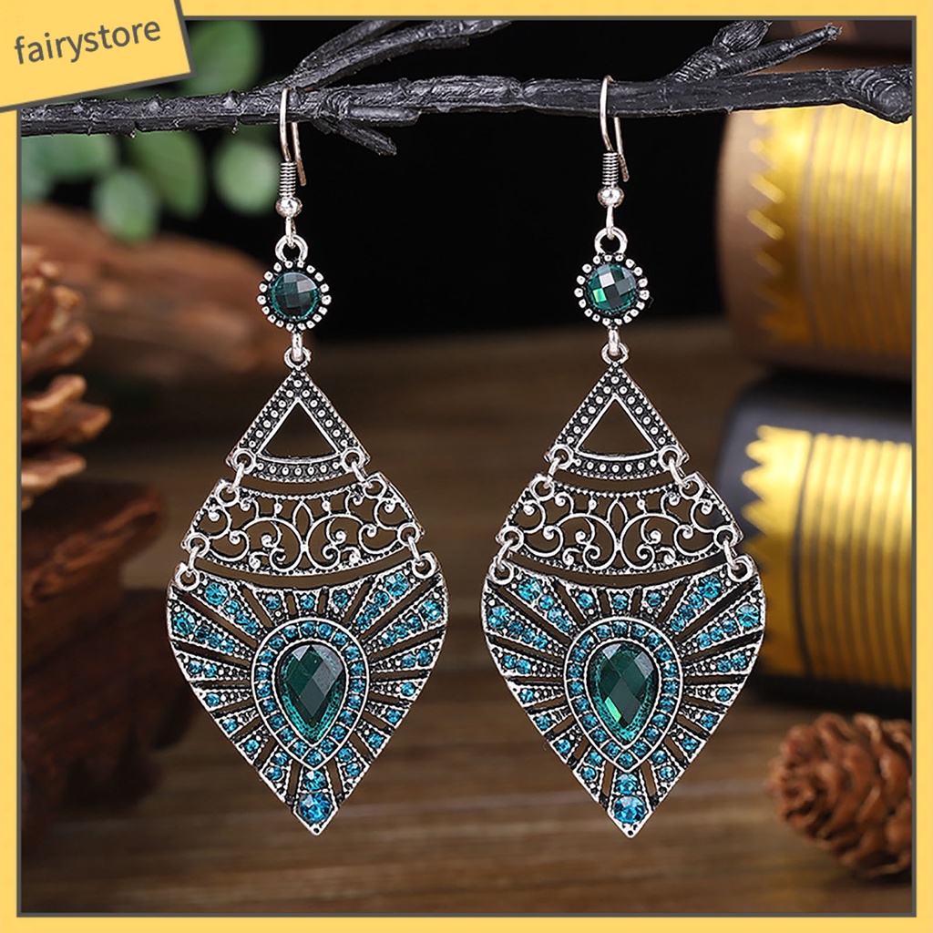 1 Đôi Bông Tai Hình Giọt Nước Bằng Hợp Kim Phong Cách Dân Tộc Thời Trang Dành Cho Nữ