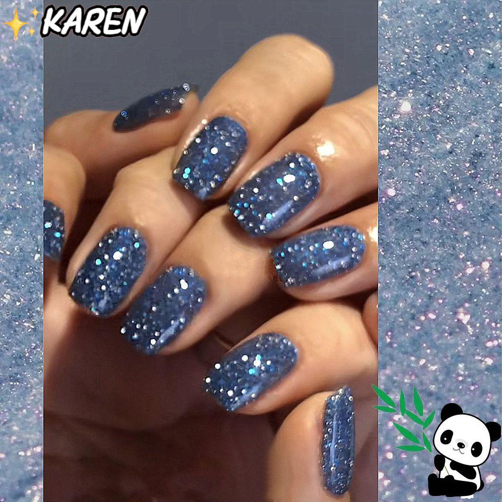 Hộp 24 Móng Tay Giả Ngắn / Tròn / Vuông Che Phủ Toàn Diện Có Thể Tháo Rời