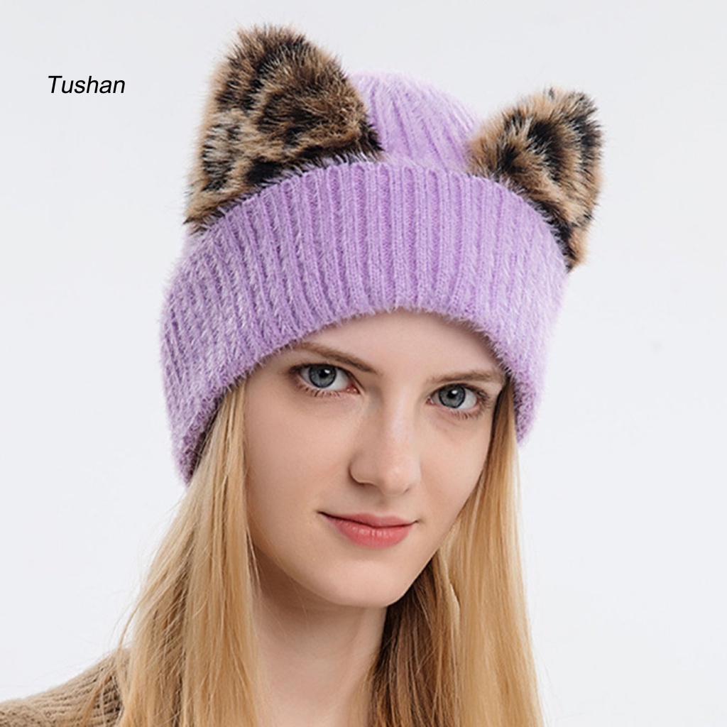 Mũ Beanie Mềm Mịn Trang Trí Hoạt Hình Xinh Xắn Cho Nữ