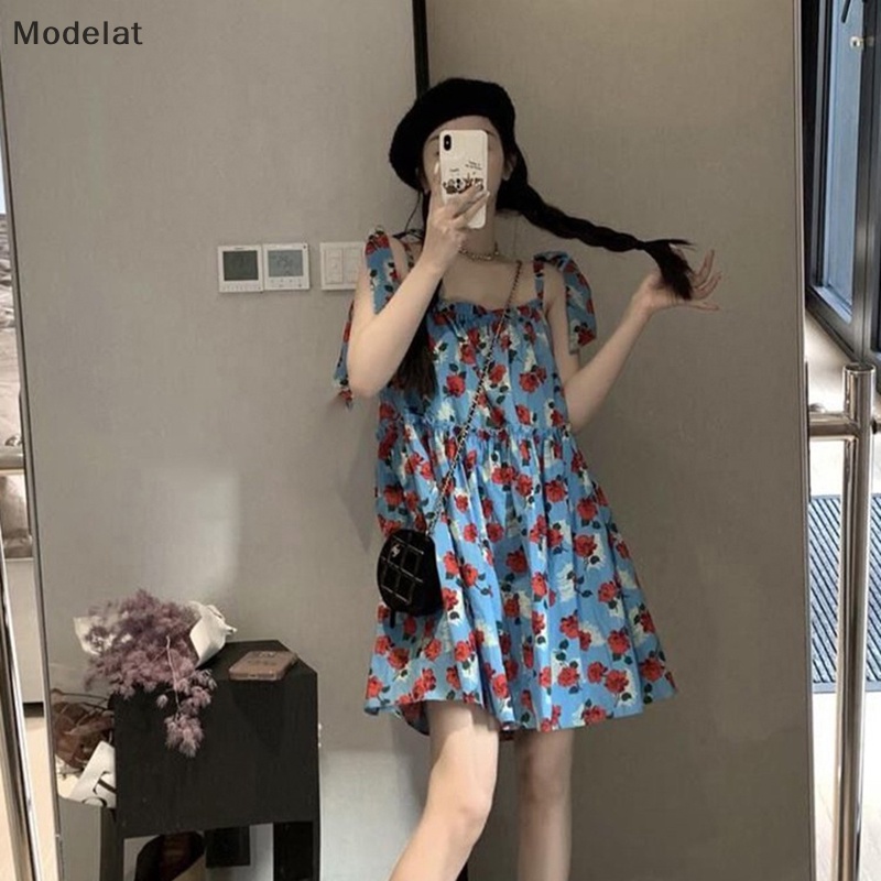 Mfc Đầm Mini Không Tay In Hoa Phong Cách Pháp Ngọt Ngào Cho Nữ