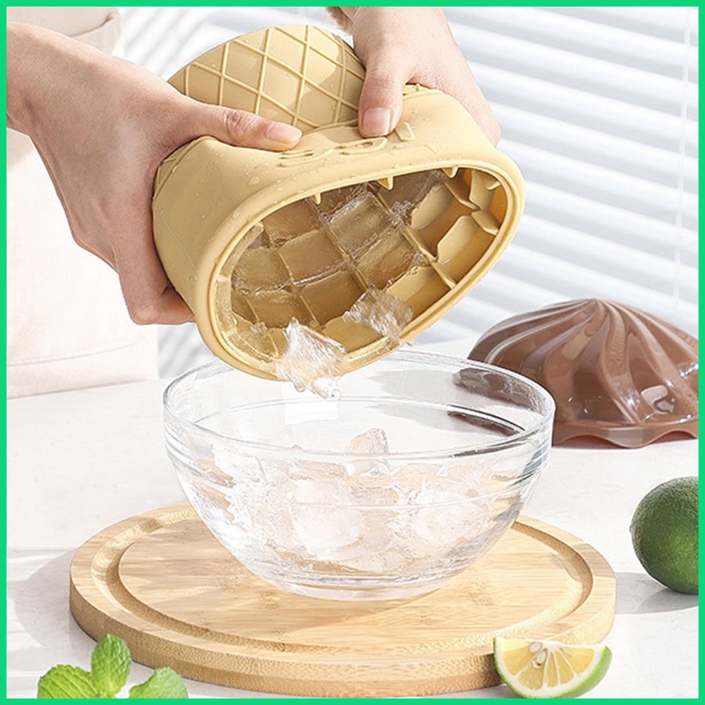 Xô Làm Lạnh Đá Bằng Silicone Có Nắp Đậy Hình Cây Kem Cho Jiwvnjiwvn