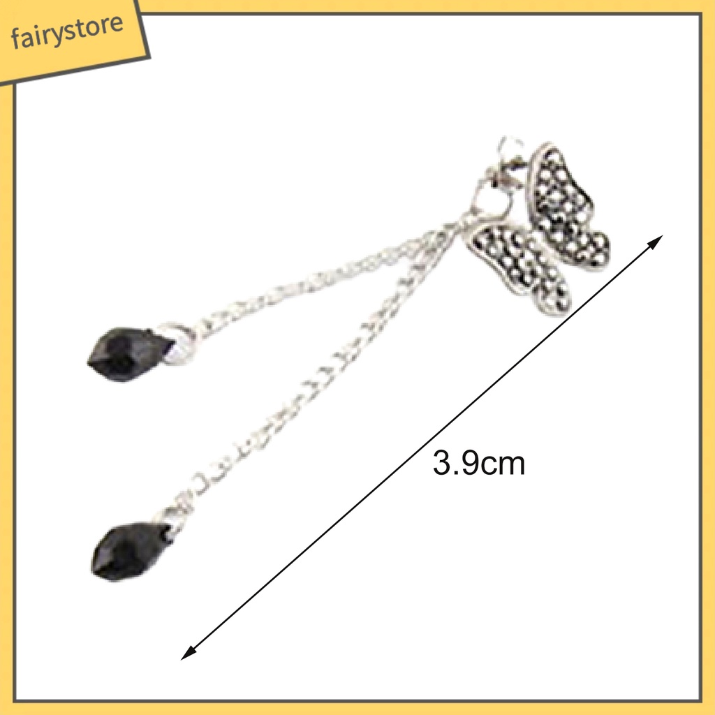 Bông Tai Dáng Dài Hình Bướm Bằng Hợp Kim Phong Cách Vintage Dành Cho Nữ