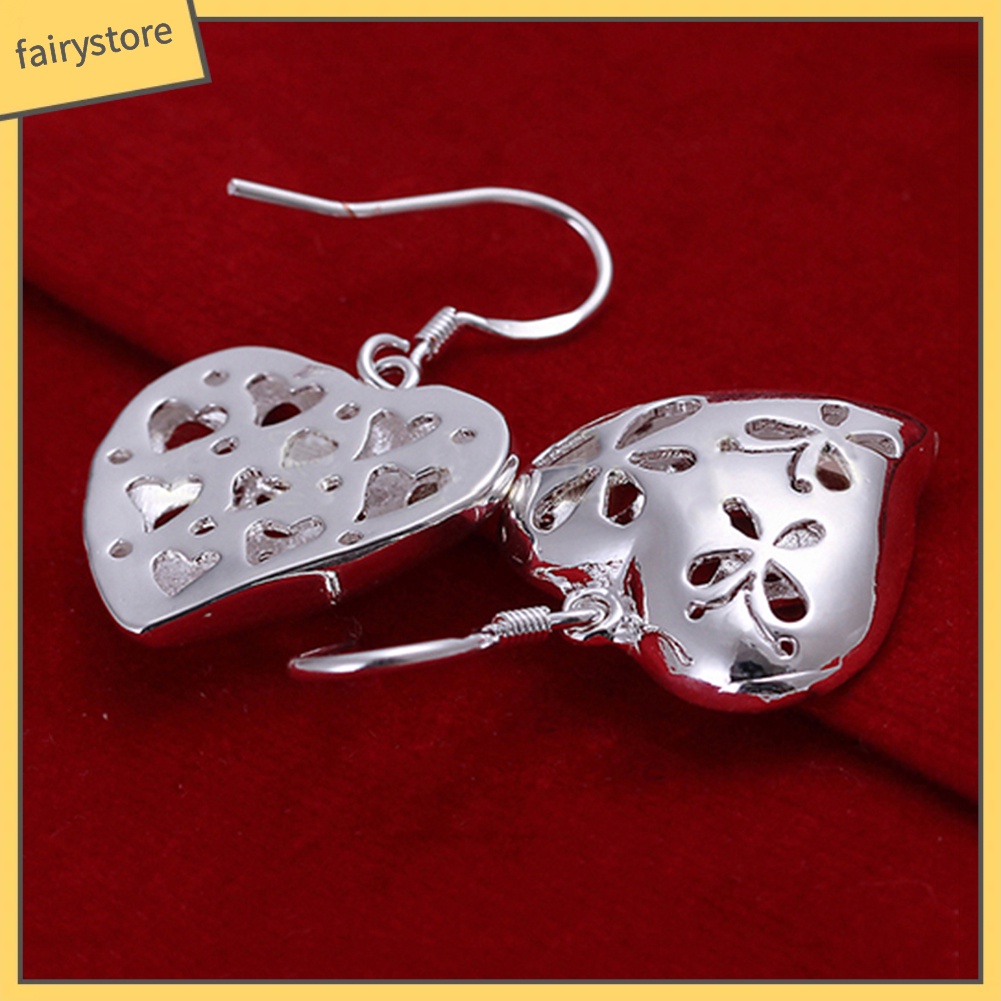 Bông Tai Mạ Bạc Hình Hoa / Bướm / Trái Tim Dễ Thương Thời Trang Cho Nữ