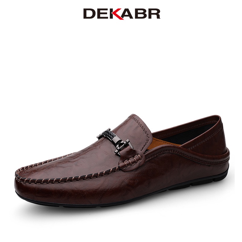 Dekabr Size 35-49 Giày lười nam sang trọng Moccasins mềm Mùa hè Chất lượng cao Giày nam da thật thông thường