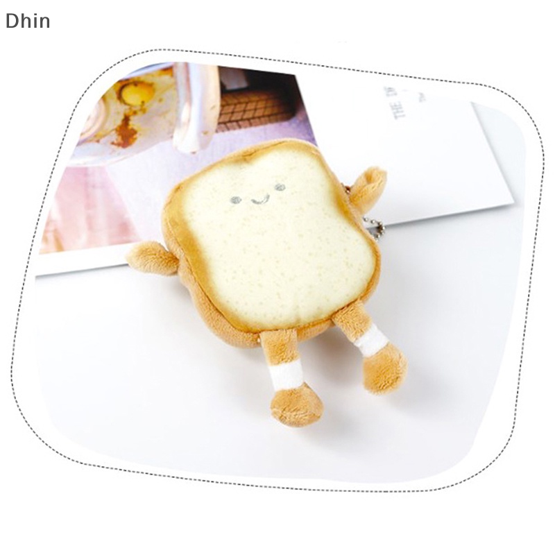 Túi Đựng Tiền Xu / Chìa Khóa Mini Hình Bánh Mì Nướng Hoạt Hình Bằng Lông Nhung Dễ Thương Xinh Xắn