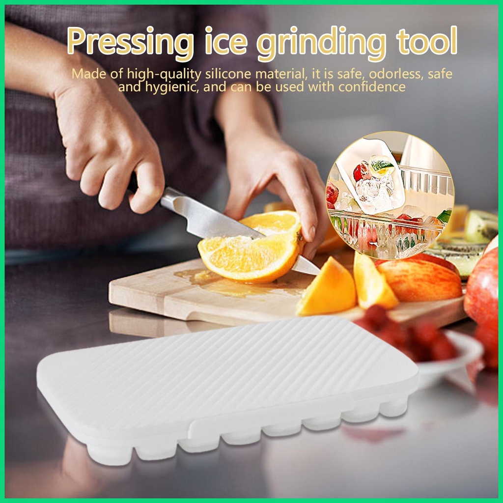 Khay Silicone Làm Đá Viên Có Nắp Đậy Và 32 Khối Lập Phương