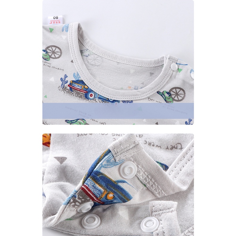 Bộ Đồ Ngủ Tay Ngắn Chất Cotton Mỏng Nhẹ Thời Trang Mùa Hè Xinh Xắn Cho Bé Trai Và Gái 100-160cm