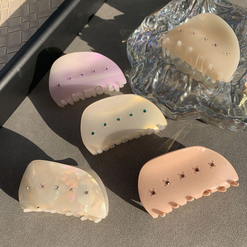 Kẹp Tóc Cỡ Lớn Đính Pha Lê Lấp Lánh Dễ Thương Chống Trượt Tiện Dụng