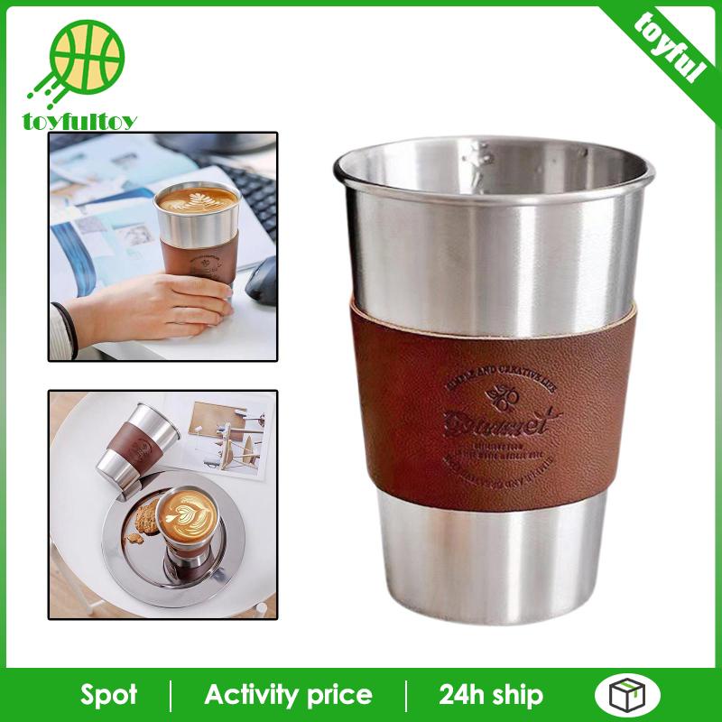 Cốc Uống Nước Bằng Thép Không Gỉ Có Tay Cầm Tiện Dụng