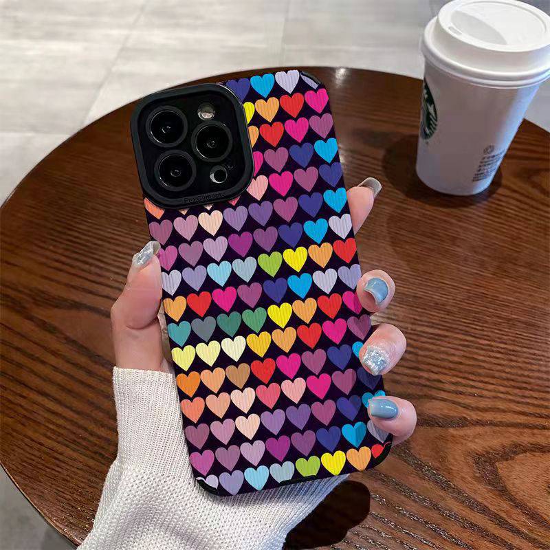 Ốp Điện Thoại Da Mềm Họa Tiết Nhiều Màu Sắc Cho IPhone 6S 7 Plus 8 Plus X XS XR XS Max 11 13 12 14 PRO Max 14 Plus SE shin case