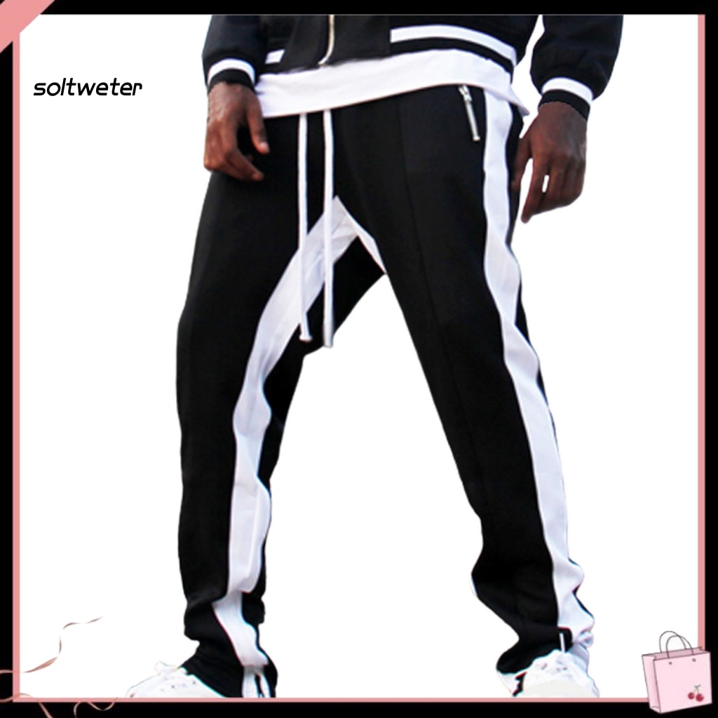 Quần Dài Lưng Thun Dây Rút Màu Sắc Tương Phản Thời Trang Mùa Xuân Cho Học Sinh