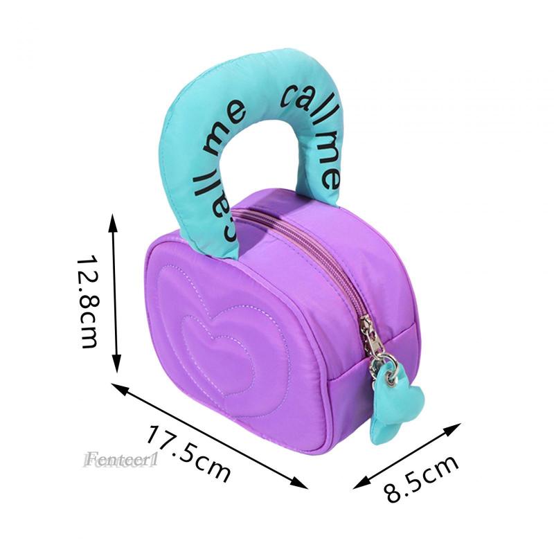 [Fenteer1] Túi Đựng Mỹ Phẩm / Đồ Trang Điểm Đa Năng Họa Tiết Trái Tim Trang Trí Thời Thượng Cho