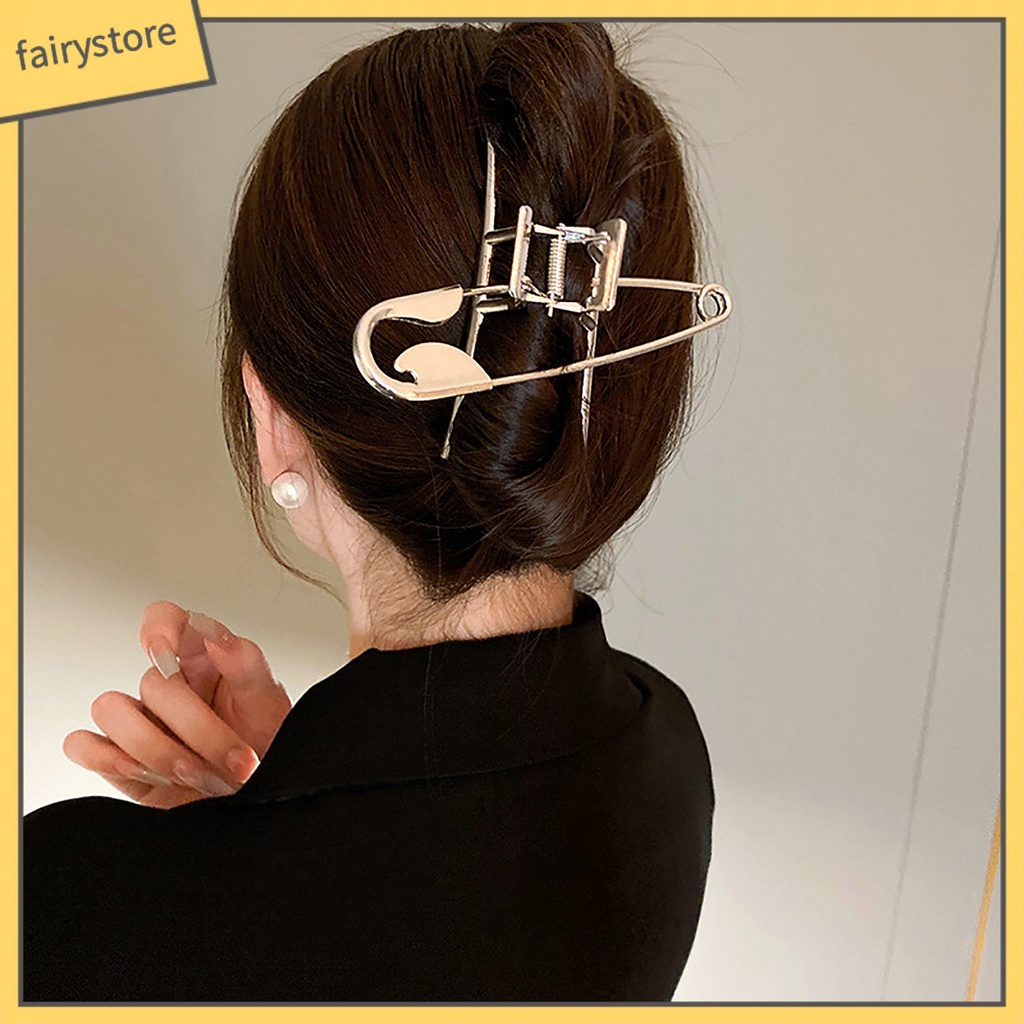 1 Bộ Kẹp Tóc Càng Cua Lớn Màu Trơn Chống Gỉ Trang Trí Tóc Đuôi Ngựa