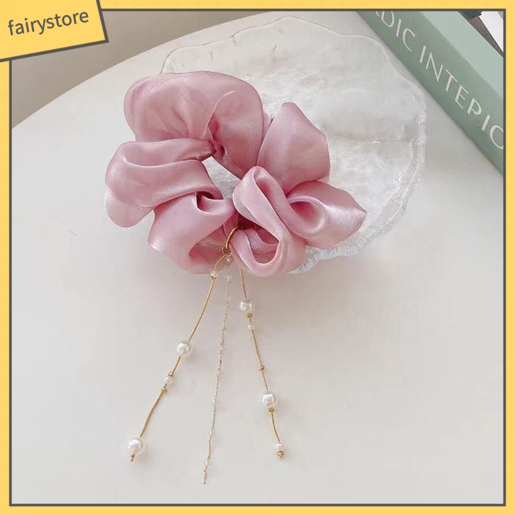 Dây Cột Tóc Đính Ngọc Trai Giả Co Giãn Tốt Thời Trang Xinh Xắn Cho Nữ