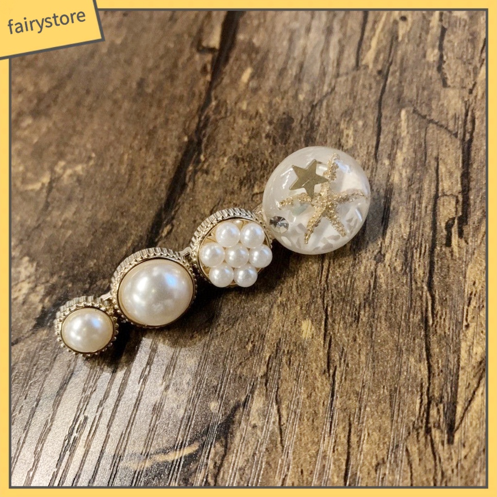 Set 6 Kẹp Tóc Hình Lông Vũ Đính Ngọc Trai Giả Thanh Lịch