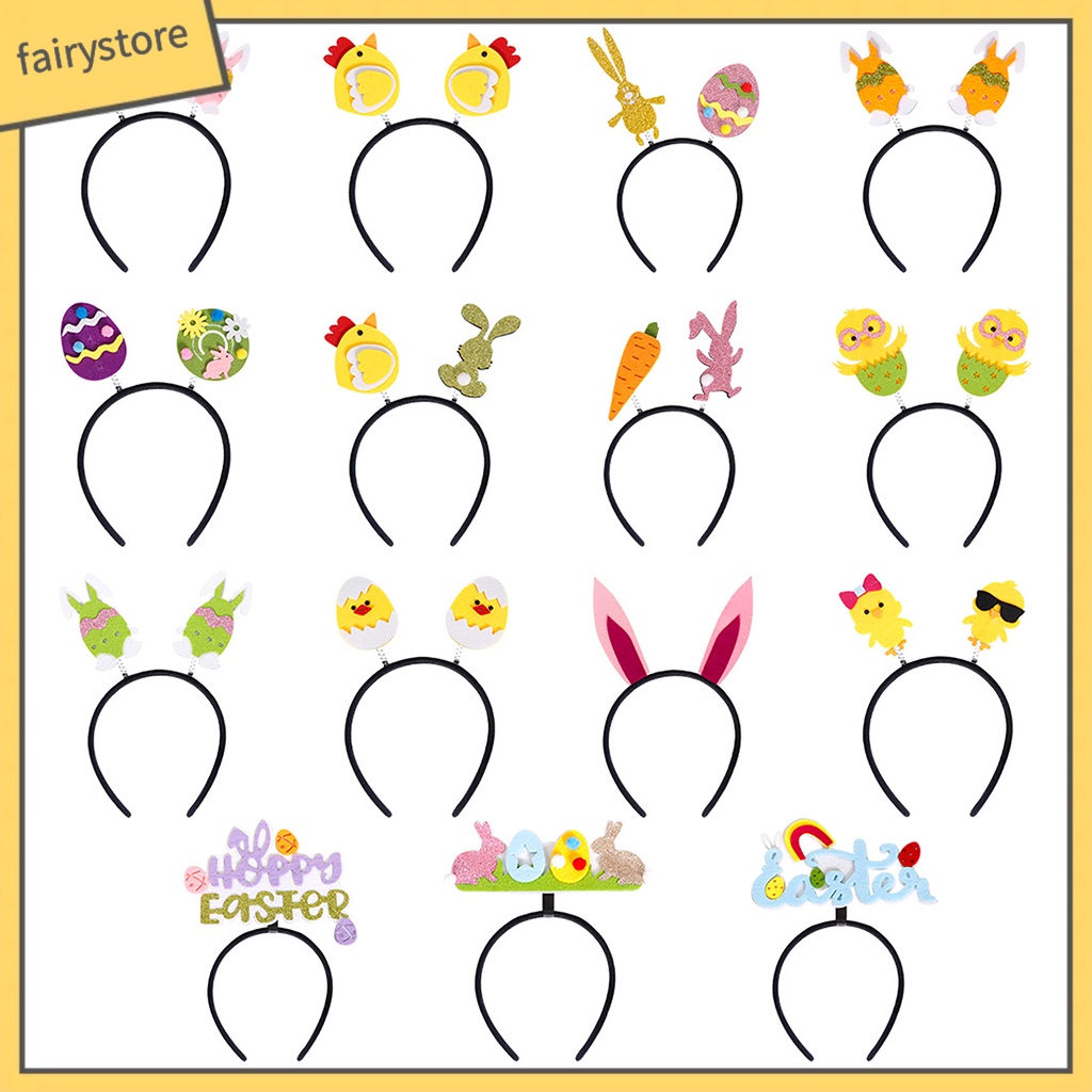 [FRO] Băng Đô Cài Tóc Co Giãn Thiết Kế Hoạt Hình Đáng Yêu Cho Lễ Hội Phục Sinh