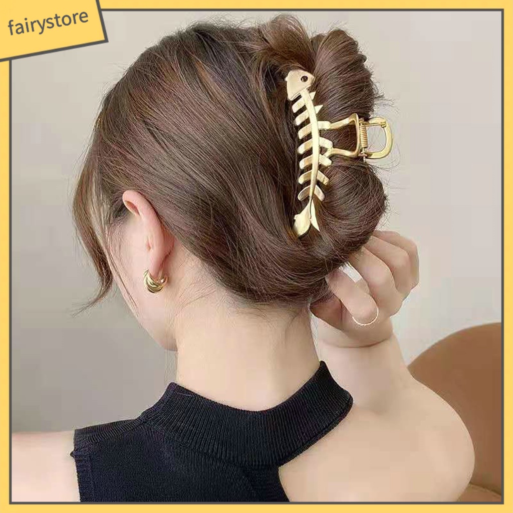 Kẹp Tóc Càng Cá Mập Bằng Kim Loại Chống Trượt Tạo Kiểu Tóc Cho Nữ