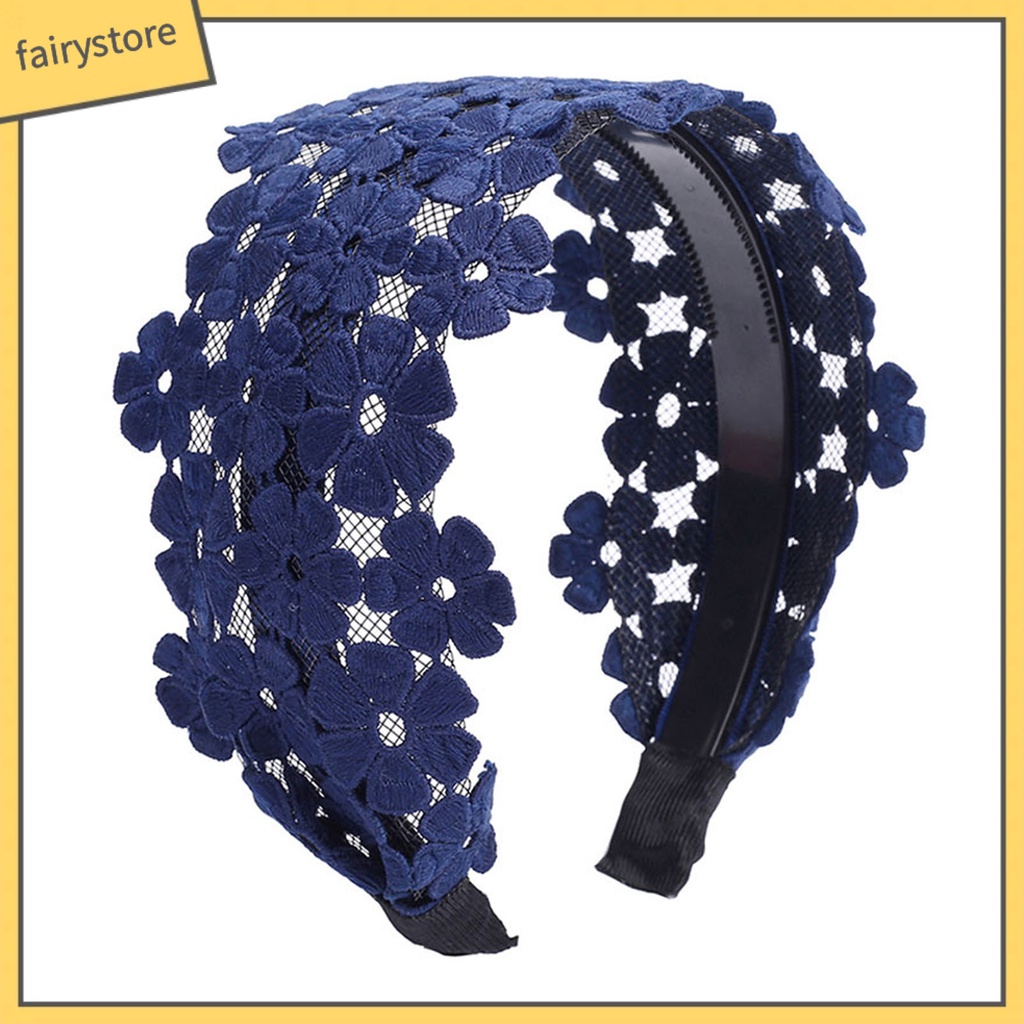 Băng Đô Cài Tóc Họa Tiết Ren Hoa Bắt Mắt Lâu Trôi Chống Biến Dạng