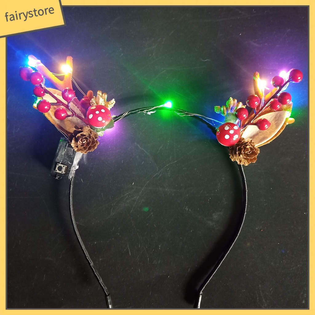 Băng Đô Cài Tóc Hình Sừng Hươu Có Đèn LED Phát Sáng Độc Đáo