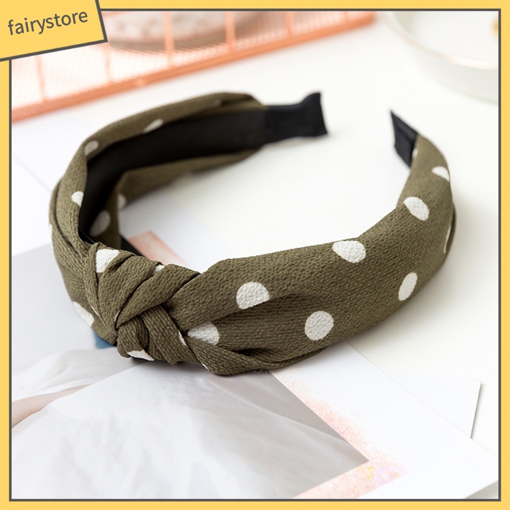 Băng Đô Nơ Cài Tóc Họa Tiết Chấm Bi Thời Trang Cho Nữ