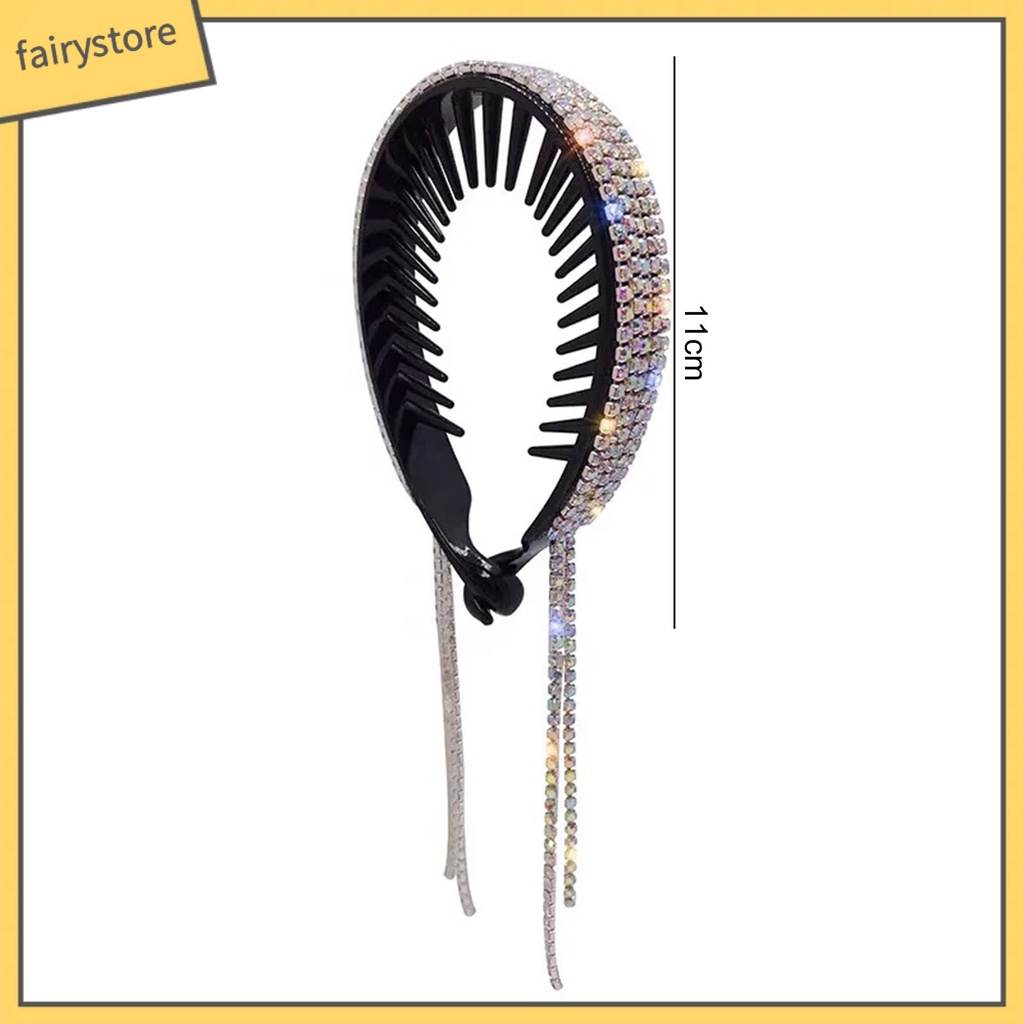 [FRO] Kẹp Tóc Đuôi Ngựa Đính Kim Cương Giả Lấp Lánh Chống Trượt Phong Cách Hàn Quốc