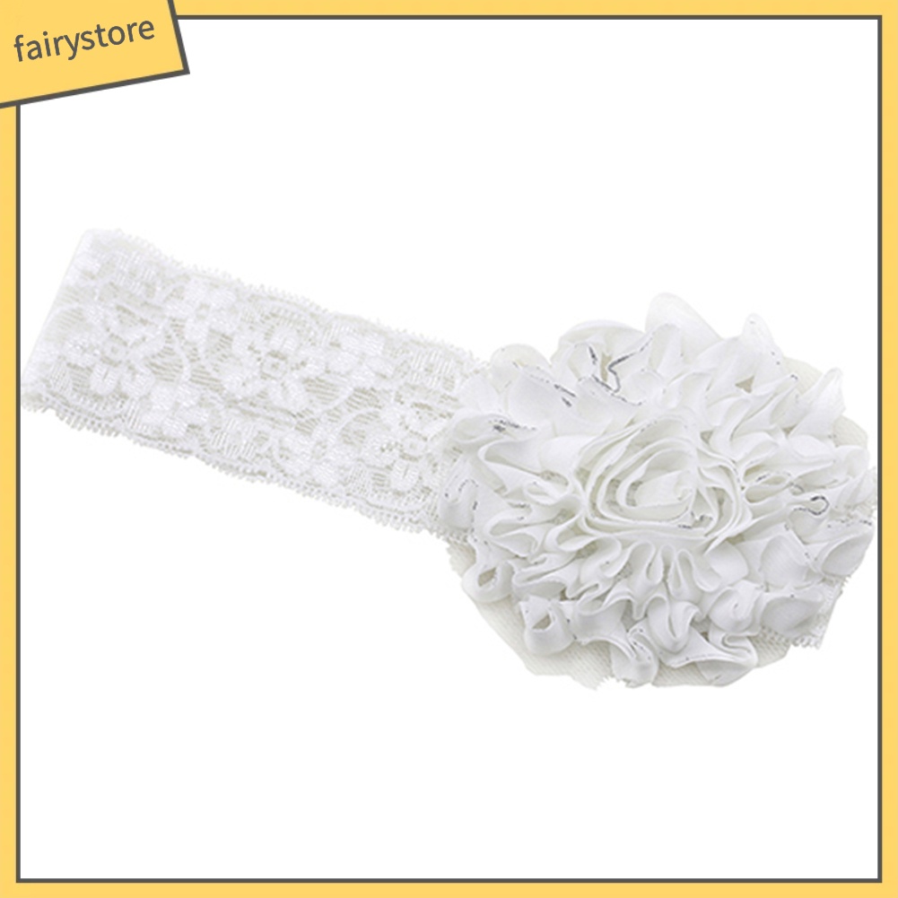 Băng Đô Vải Gạc Ren Hoa Co Giãn Ngọt Ngào Cho Bé Gái