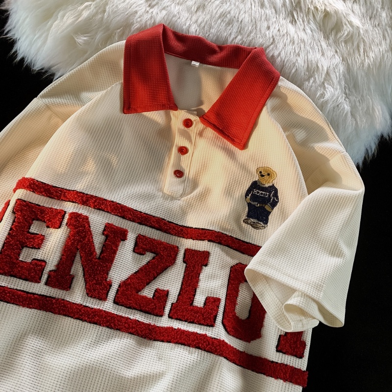 Áo Thun Polo Tay Ngắn In Chữ Phong Cách Hong Kong Thời Trang Mùa Hè Cho Nam