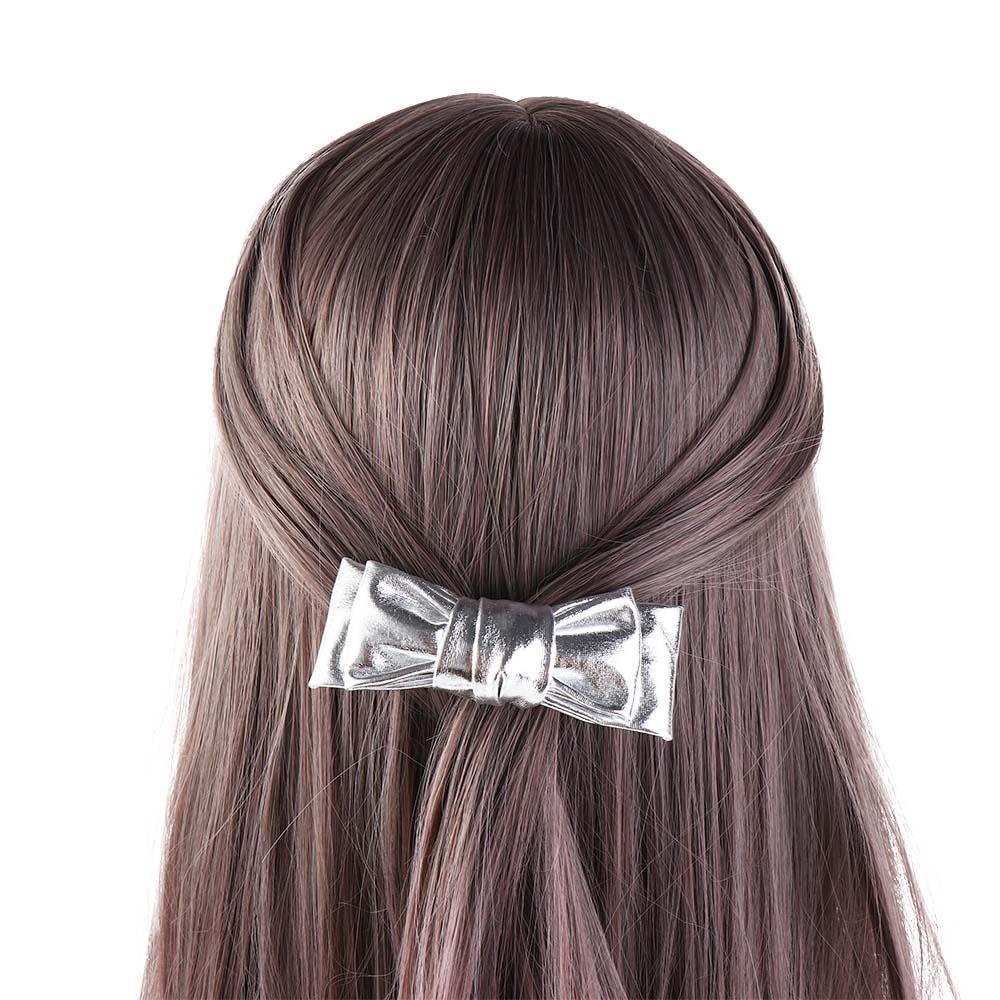 ANEMONE Kẹp Tóc Nơ Bằng Da PU Phong Cách Hàn Quốc Ngọt Ngào Dành Cho Nữ